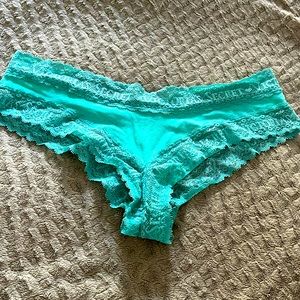 Victoria’s Secret Mint with Lace Trim Cheeky Panty - Small